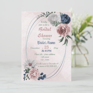 möhippa av andedräkt i rosa blå och vit blommigt inbjudningar