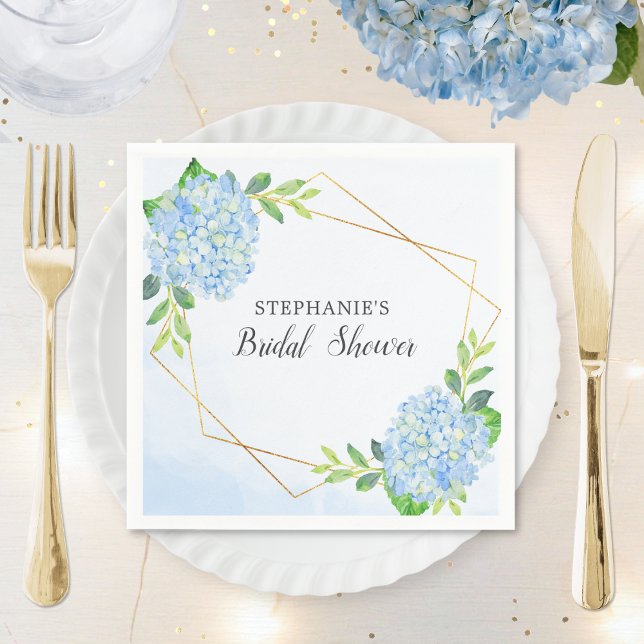 Möhippa av blå Hydrangea Geometric Blommigt Pappersservett (Skapare uppladdad)