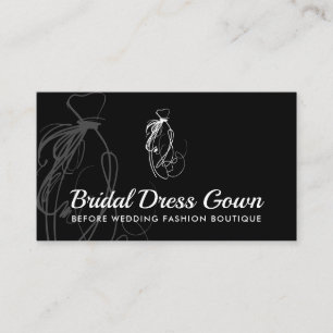 Möhippa av Black Bröllop Gown Dress Visitkort