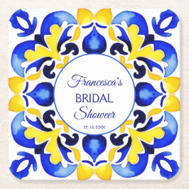 Möhippa av blåplattor av alavera azulejo underlägg papper kvadrat