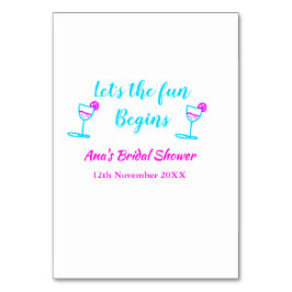 Möhippa av blått rosa av vinglas låt oss roligt bordsnummer