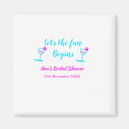 Möhippa av blått rosa av vinglas låt oss roligt magnet