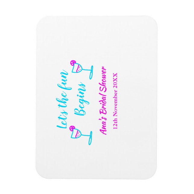 Möhippa av blått rosa av vinglas låt oss roligt magnet (Vertikal)