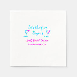 Möhippa av blått rosa av vinglas låt oss roligt pappersservett