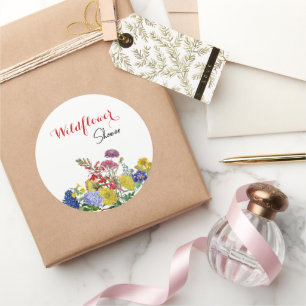 Möhippa av Blommigten Watercolor för Wildblomsblom Runt Klistermärke