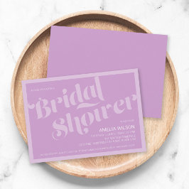 Möhippa av blomstertypografi Lavender Lilac Inbjudningar