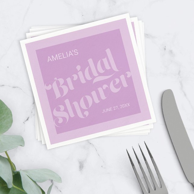 Möhippa av blomstertypografi Lavender Lilac Pappersservett (Skapare uppladdad)