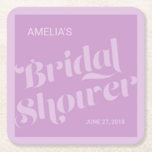 Möhippa av blomstertypografi Lavender Lilac Underlägg Papper Kvadrat