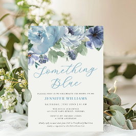 Möhippa av Blue Dusty Blue-Blommigt Inbjudningar