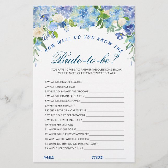 Möhippa av Blue Hydrangea Blommigt (Framsida)
