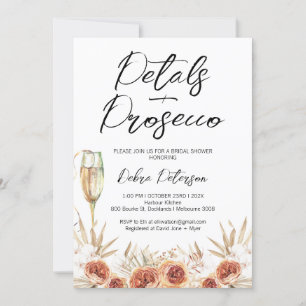 Möhippa av bränd Orange Ro Petals Prosecco Inbjudningar