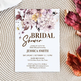 Möhippa av brun pastellblomma inbjudningar