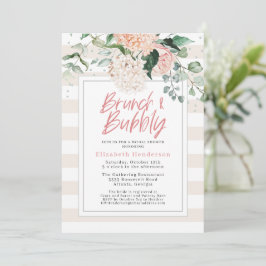 Möhippa av Brunch och Bubble Rosa Blommigt Inbjudningar
