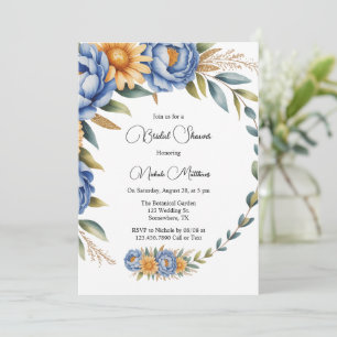 Möhippa av Daisy för Blue Peony och Gult Inbjudningar