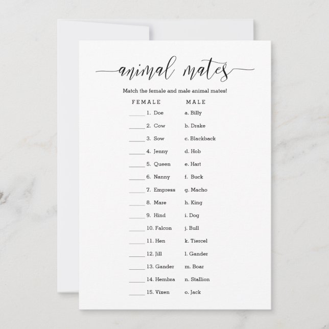 Möhippa av djurmatriser inbjudningar (Framsida)