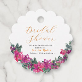 möhippa av elegant dammig rosa Blommigt Gåvor Etiketter