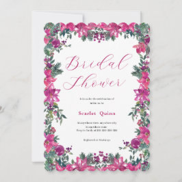 möhippa av elegant dammig rosa Blommigt Inbjudningar