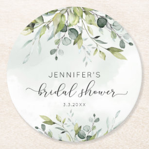 möhippa av elegant eucalyptus foliage underlägg papper rund