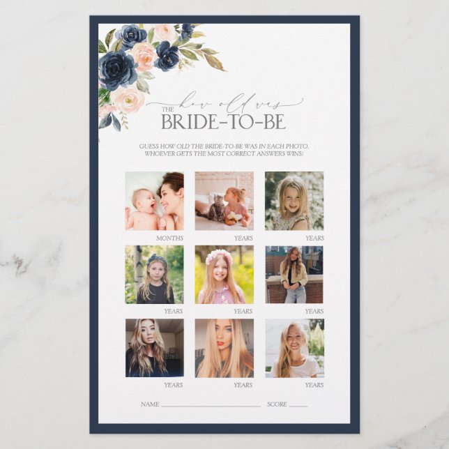 Möhippa av elegant i marinblått  Rosa (Framsida)