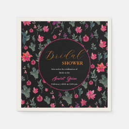 möhippa av elegant vattenfärgsdamm i rosa blommigt pappersservett