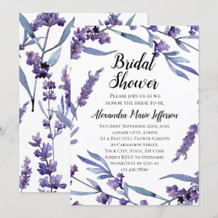 Möhippa av Eleganten Lilac Watercolor Inbjudningar