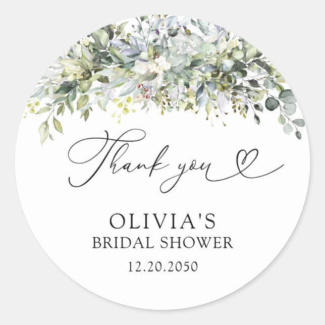 Möhippa av eukalyptus Blommigt Runt Klistermärke (Framsida)