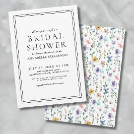 Möhippa av färgglad botaniska Wildblommor Inbjudningar