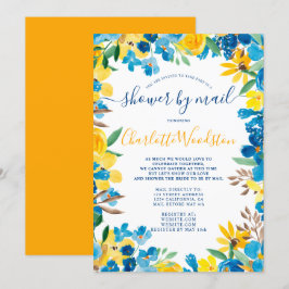 Möhippa av feta blommor blommigt per post inbjudningar