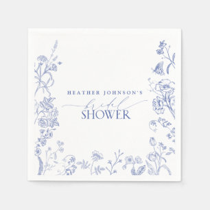 Möhippa av fransk Blue & White Victorian Blommigt Pappersservett