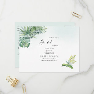 Möhippa av glaset Tropical Greenery Sea Glass Inbjudan Vykort