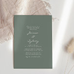 Möhippa av Grönt för modern Mörk Inbjudningar<br><div class="desc">Grönten Inbjudningskort för möhippan med minimalistisk Modern Mörk Sage</div>
