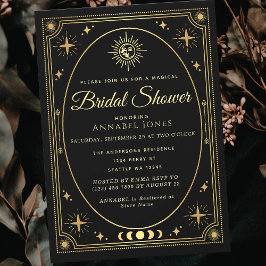 Möhippa av Guld Celestial Black Tarot Card Inbjudningar
