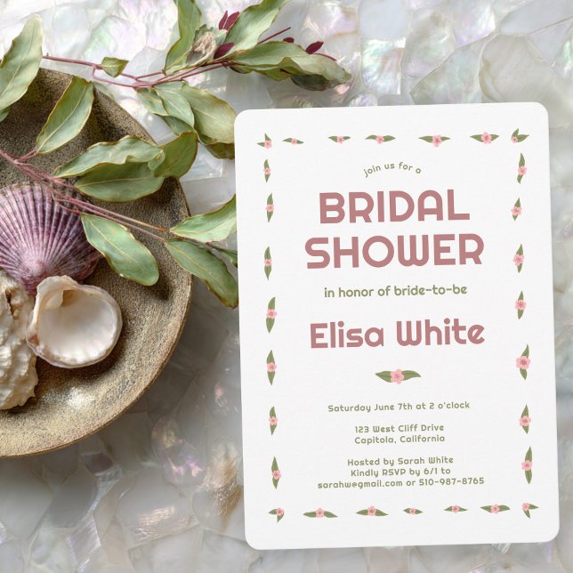 Möhippa av handgjord ANPASSNINGSBAR av Daety Ro Inbjudningar (Dainty Roses Handmade CUSTOM Bridal Shower Invitation
)