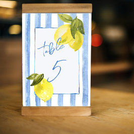 Möhippa av handrayblåcitroner i rand bordsnummer