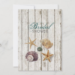 Möhippa av havsbottnar i vitvåtött trä inbjudningar