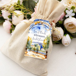 Möhippa av italienska blåplattor presentetikett