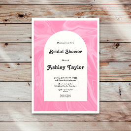 Möhippa av konstgjord Abstrakt med minimal Rosa Inbjudningar