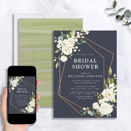 Möhippa av kopparblåvit Blommigt Inbjudningar