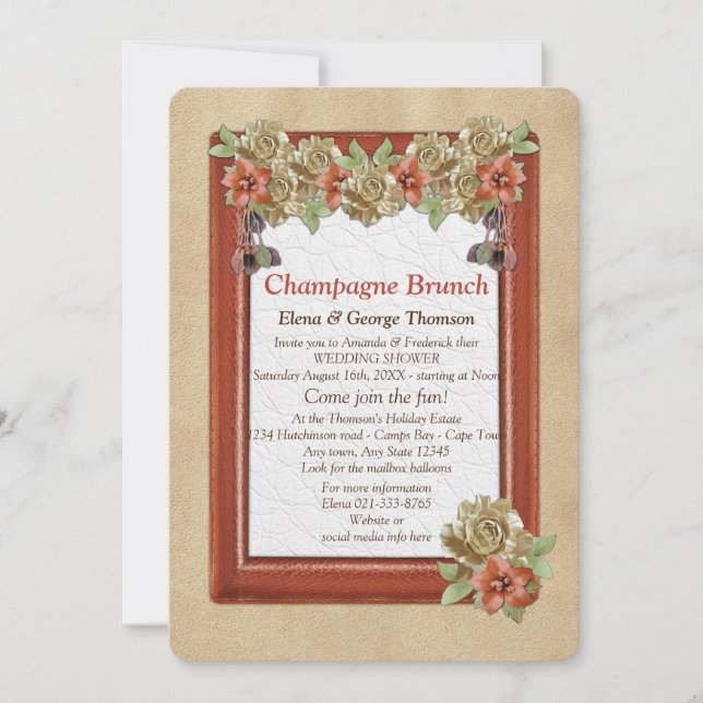 Möhippa av läder och syskonbilder i Struktur Inbjudningar (Framsida)