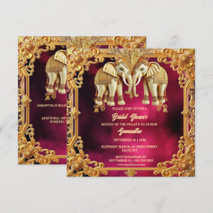 Möhippa av latinsk elefant (fuchsia) guld ornate julkort