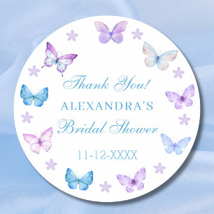 Möhippa av Lilac Blommigt Butterfly Tack Runt Klistermärke