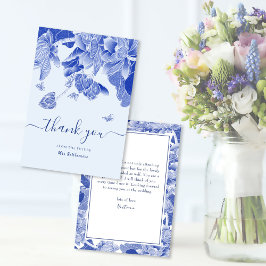 Möhippa av ljusblå fjärosblommor tack kort