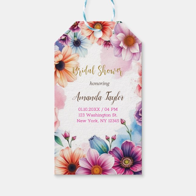 Möhippa av minimal blommigt-kalligrafi presentetikett (Framsidan)