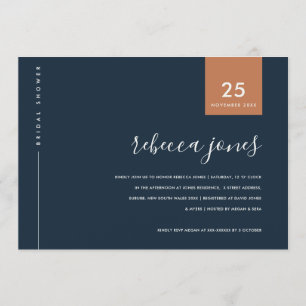 MÖHIPPA AV MINIMAL RUST ORANGE NAVY TYPOGRAPHY INBJUDNINGAR