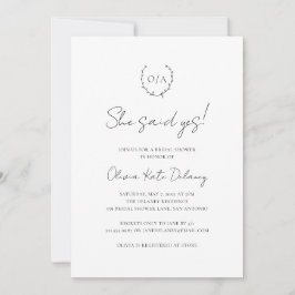 Möhippa av Monogram WandeBlack White Elegant Inbjudningar