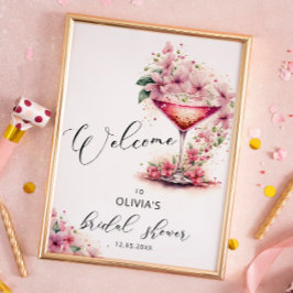 Möhippa av Petals och Proseccos Rosa Blommigt Välk Poster