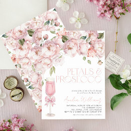 Möhippa av Petals & Prosecco Rosa Bow Blommigt Inbjudningar