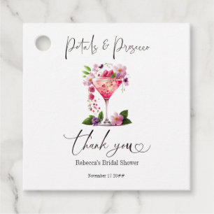 Möhippa av Petals & Proseccos Rosa Blommigt Gåvor Etiketter