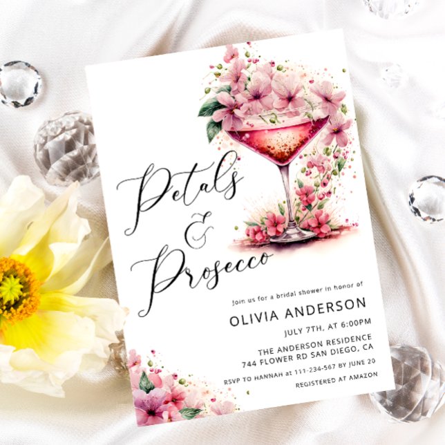 Möhippa av Petals & Proseccos Rosa Blommigt Inbjudningar (Skapare uppladdad)