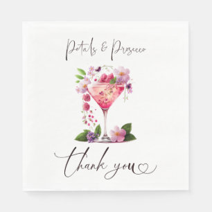 Möhippa av Petals & Proseccos Rosa Blommigt Pappersservett
